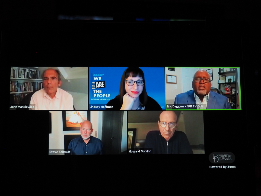 National Agenda Director Lindsay Hoffman, Ph.D., discussed Hollywood portrayal of American politics with executive producers John Mankiewicz and Howard Gordon. Also joining the conversation were NPR TV critic Eric Deggans and Lincoln Project co-founder Steve Schmidt.