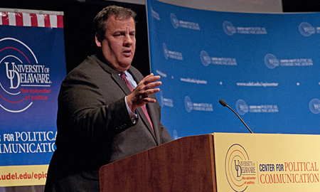 Hightlight photo for article, Chris Christie speaks : A Christie homecoming